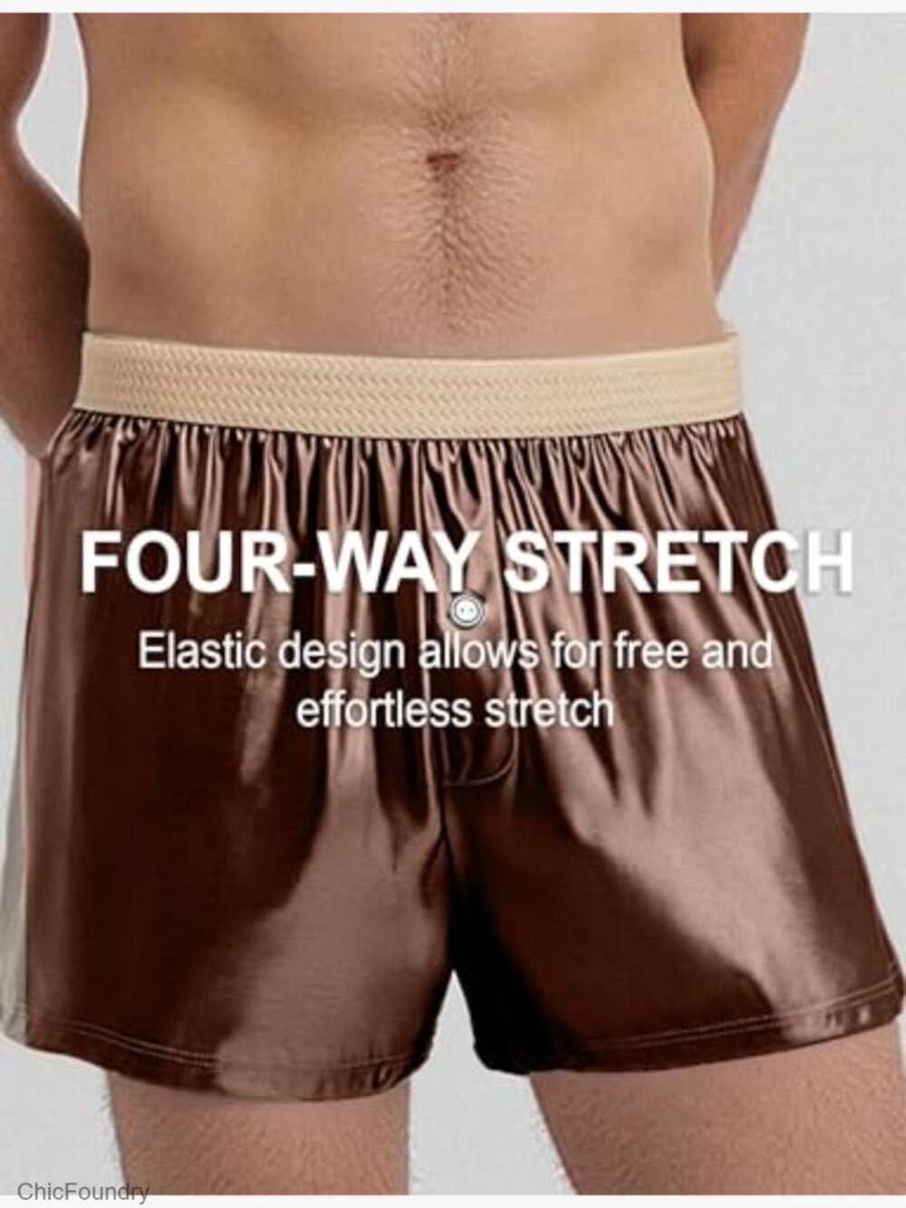Men's Satin Boxers Shorts Silk Sleep Pajama Bottom Elastic Waist Lounge - Picture 3 of 6